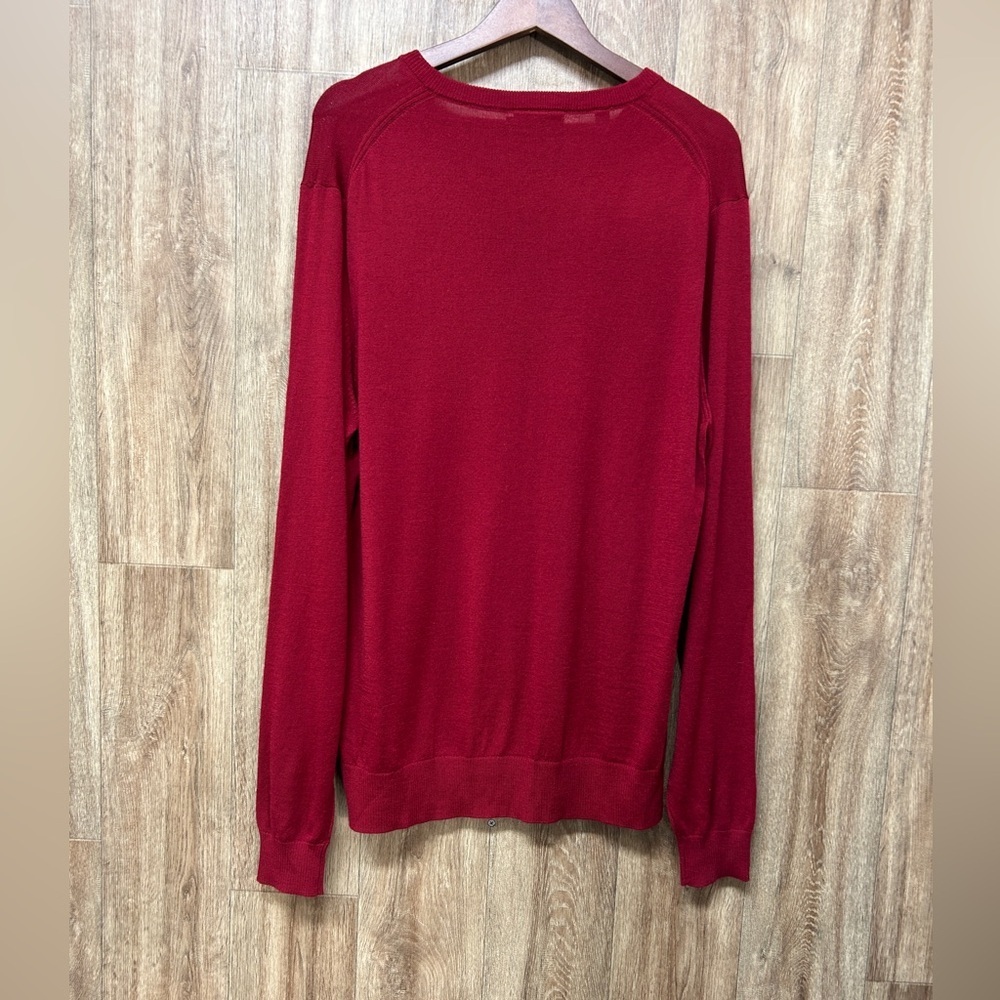 NWOT Rodd and Gunn Red 100% Merino Wool V Neck Sweater - Picture 3 of 8